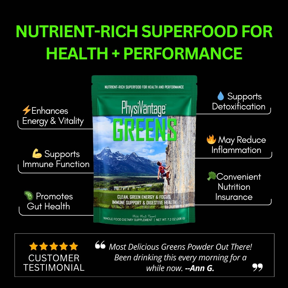Organic Greens Powder (Energy, Immunity, and Digestive Health Support)