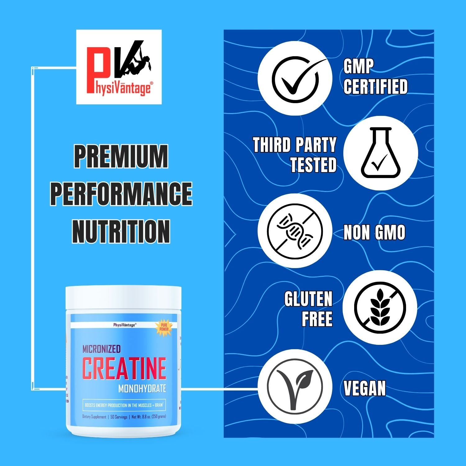 Pure Creatine Monohydrate Powder - Micronized & Unflavored