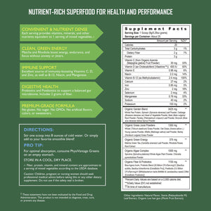 Organic Greens Powder (Energy, Immunity, and Digestive Health Support)
