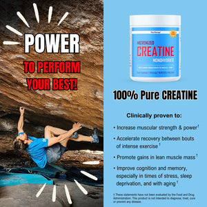 Pure Creatine Monohydrate Powder - Micronized & Unflavored