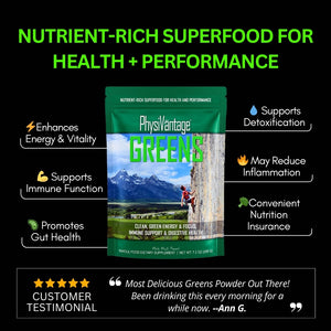 Organic Greens Powder (Energy, Immunity, and Digestive Health Support)