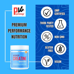 Pure Creatine Monohydrate Powder - Micronized & Unflavored