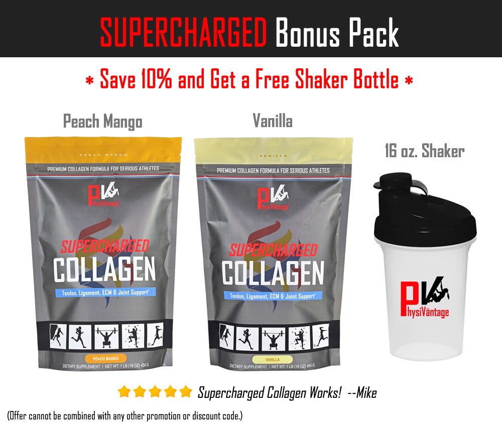 Supercharged Collagen Bonus Pack with Free Shaker Cup - PhysiVāntage®
